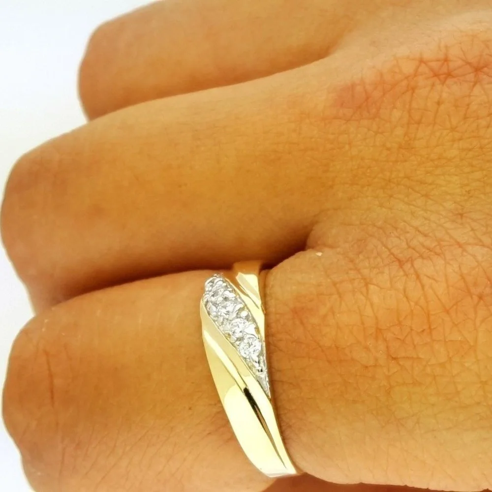 14k Yellow Gold 6 mm Round Men's Wedding band Ring
